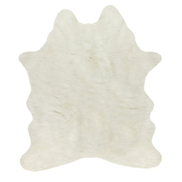 Luxe Home Decor Classic Faux Hide Rug | 1-Piece | Off-white | 5.25'x7.5' - Picture 1 of 3